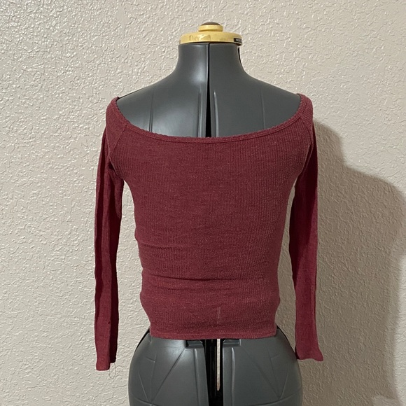 Urban Outfitters Burgundy Long Sleeve Top - Picture 2 of 2